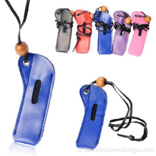 Colorful Portable PU Leather Carrying Pouch with Sling Right Angle for Electronic Cigarette - Random Color